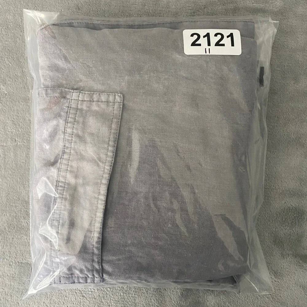 Zara Lilllian Jumpsuit Womens S Gray Linen Blend Button Front Utility Jumpsuit‎